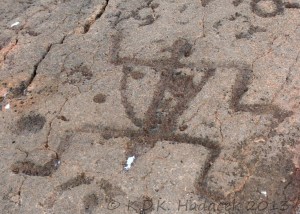 glyph, warrior, Hawaiian petroglyph,