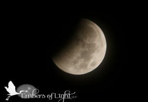 eclipsed moon, partial lunar eclipse