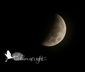 eclipsed moon, partial lunar eclipse