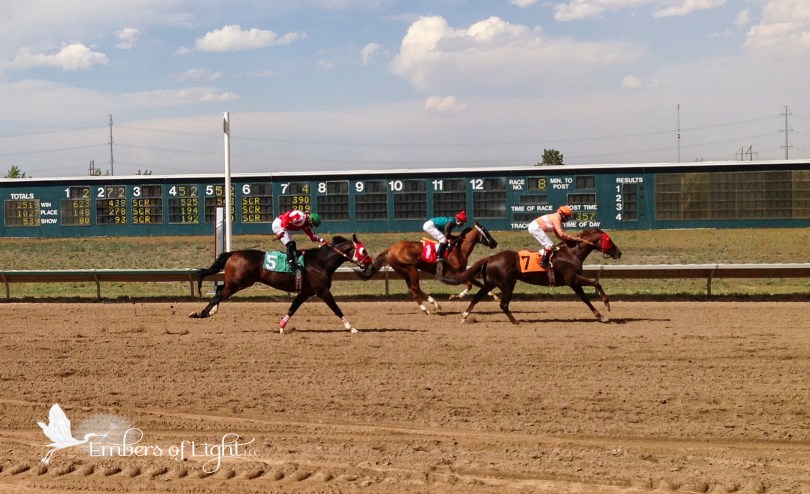 Horses racing